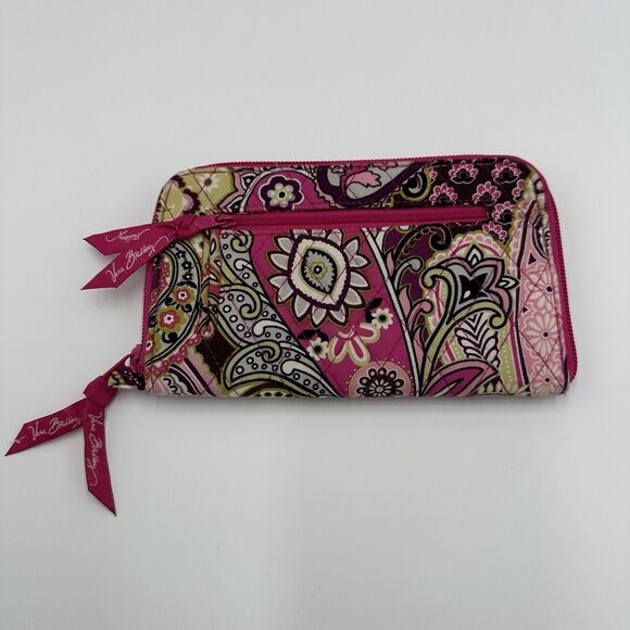 Vera Bradley Bowler Bag + Wallet Very Berry Paisley Retired Floral Pattern Pink - Picture 8 of 13